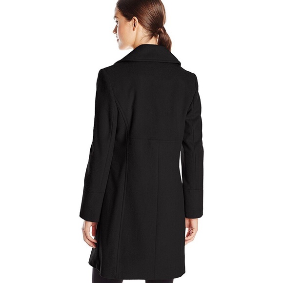 Larry Levine Notch Collar Classic Wool Coat - Picture 2 of 3